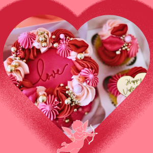 Deluxe Vegan Valentine Bento Cake & Cupcake Box
